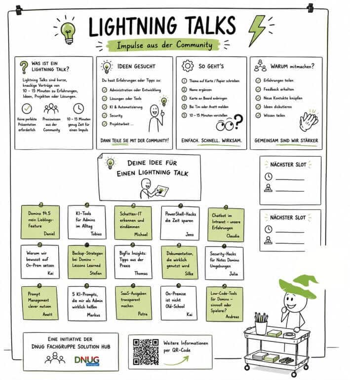 Mehr über den Artikel erfahren Lightning Talks auf der DACHNUG